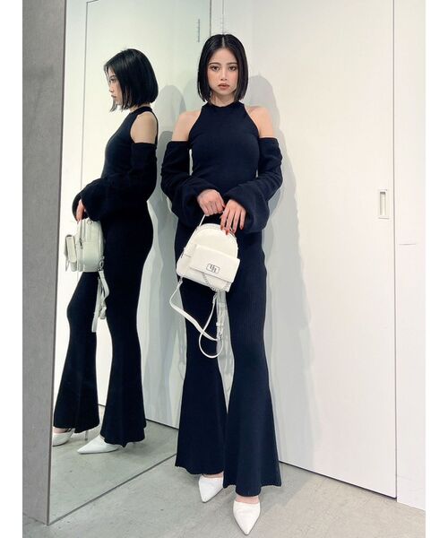 GYDA（ジェイダ）の「【SET着用可】アームドッキングデザインニットTOPS（ニット/セーター・レディース・ベージュ/ブラック/ブラウン・FREE）」の8枚目の写真