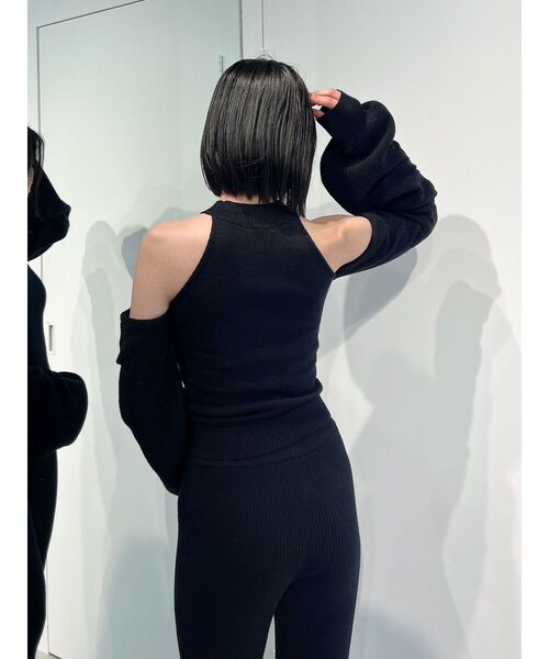 GYDA（ジェイダ）の「【SET着用可】アームドッキングデザインニットTOPS（ニット/セーター・レディース・ベージュ/ブラック/ブラウン・FREE）」の14枚目の写真