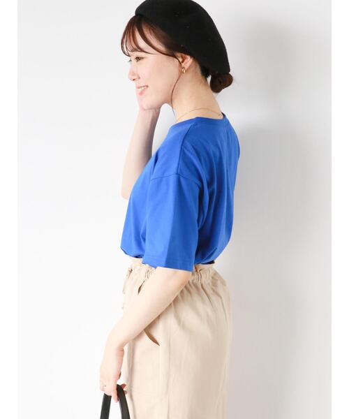 ehka sopo（エヘカソポ）の「◎ワンコ刺繍Tシャツ（Tシャツ/カットソー・レディース・ブルー/オフホワイト/ベージュ/ブラック・F）」の12枚目の写真