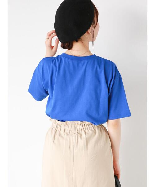 ehka sopo（エヘカソポ）の「◎ワンコ刺繍Tシャツ（Tシャツ/カットソー・レディース・ブルー/オフホワイト/ベージュ/ブラック・F）」の13枚目の写真