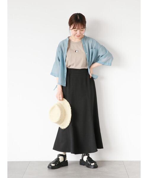 ehka sopo（エヘカソポ）の「◎ワンコ刺繍Tシャツ（Tシャツ/カットソー・レディース・ブルー/オフホワイト/ベージュ/ブラック・F）」の16枚目の写真