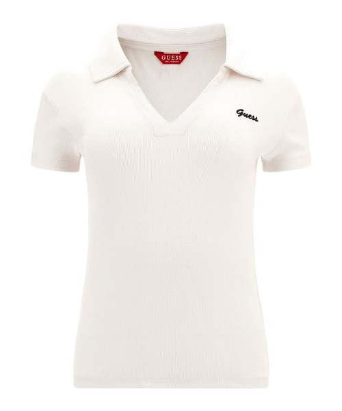 Guess（ゲス）の「Rafina Polo Top（ポロシャツ・レディース・ホワイト・SMALL）」の4枚目の写真