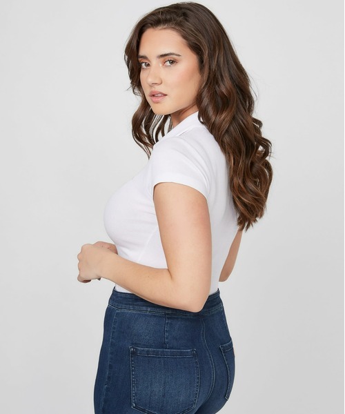 Guess（ゲス）の「Rafina Polo Top（ポロシャツ・レディース・ホワイト・SMALL）」の2枚目の写真