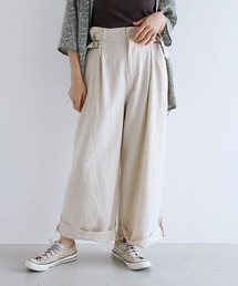 サイドベルトワイドパンツ