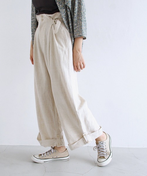 Crisp（クリスプ）の「サイドベルトワイドパンツ（その他パンツ・レディース・ベージュ/ナチュラル・FREE）」の16枚目の写真