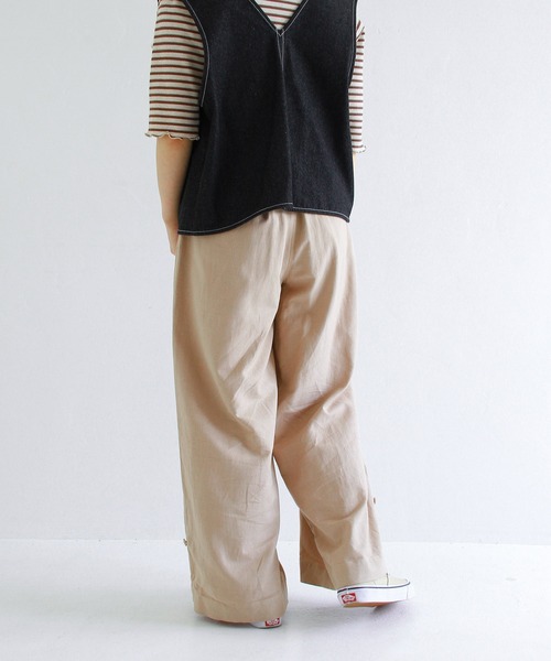 Crisp（クリスプ）の「サイドベルトワイドパンツ（その他パンツ・レディース・ベージュ/ナチュラル・FREE）」の4枚目の写真