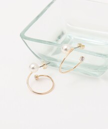NOLLEY’S Sophi | ポイントパールストーンループピアス(ピアス（両耳用）)