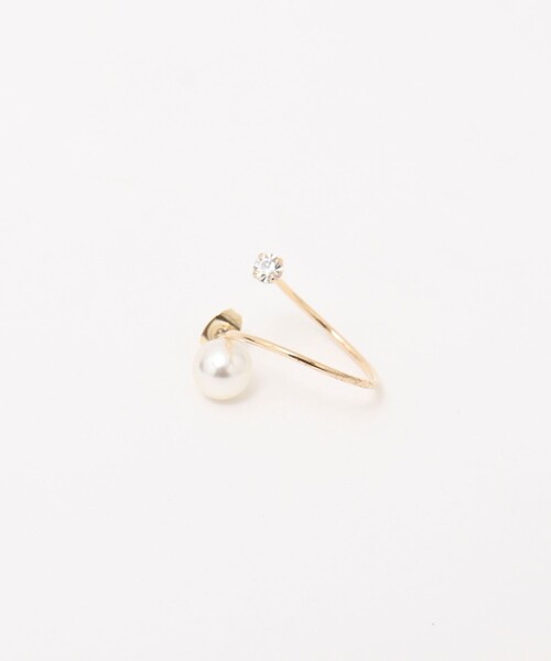 NOLLEY’S Sophi(ノーリーズソフィ)の「ポイントパールストーンループピアス(ピアス(両耳用)・レディース・ゴールド・FREE)」の4枚目の写真