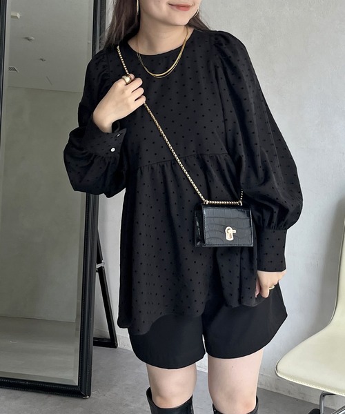 prose verse（プロズヴェール）の「フロッキードットペプラムブラウス（シャツ/ブラウス・レディース・ブラック・MEDIUM/LARGE）」の3枚目の写真