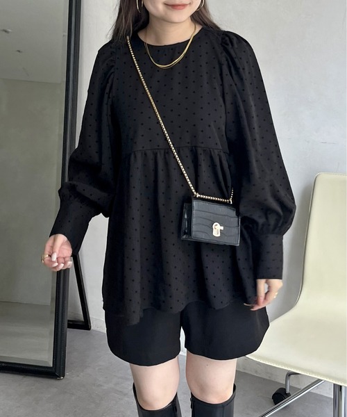 prose verse（プロズヴェール）の「フロッキードットペプラムブラウス（シャツ/ブラウス・レディース・ブラック・MEDIUM/LARGE）」の4枚目の写真