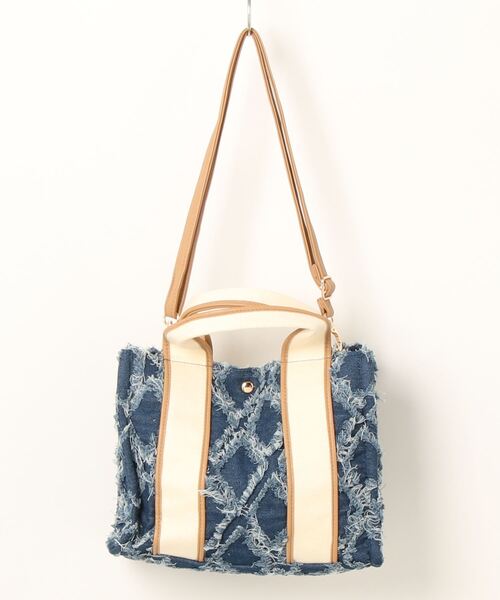 RODEO CROWNS WIDE BOWL(ロデオクラウンズワイドボウル)の「パッチワーク DENIM TOTE(トートバッグ・レディース・ブラック/ブルー・FREE)」の20枚目の写真