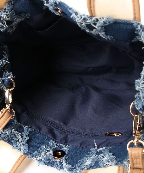 RODEO CROWNS WIDE BOWL(ロデオクラウンズワイドボウル)の「パッチワーク DENIM TOTE(トートバッグ・レディース・ブラック/ブルー・FREE)」の22枚目の写真