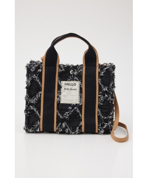 RODEO CROWNS WIDE BOWL(ロデオクラウンズワイドボウル)の「パッチワーク DENIM TOTE(トートバッグ・レディース・ブラック/ブルー・FREE)」の3枚目の写真