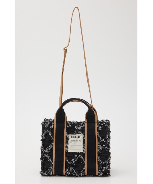 RODEO CROWNS WIDE BOWL(ロデオクラウンズワイドボウル)の「パッチワーク DENIM TOTE(トートバッグ・レディース・ブラック/ブルー・FREE)」の4枚目の写真