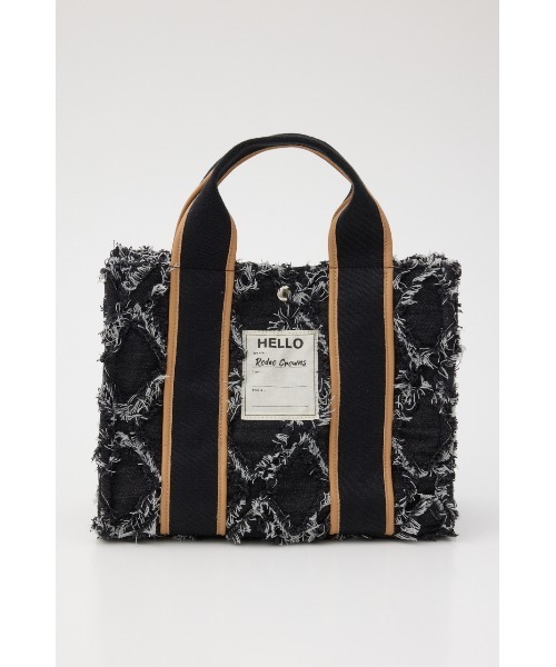 RODEO CROWNS WIDE BOWL(ロデオクラウンズワイドボウル)の「パッチワーク DENIM TOTE(トートバッグ・レディース・ブラック/ブルー・FREE)」の5枚目の写真