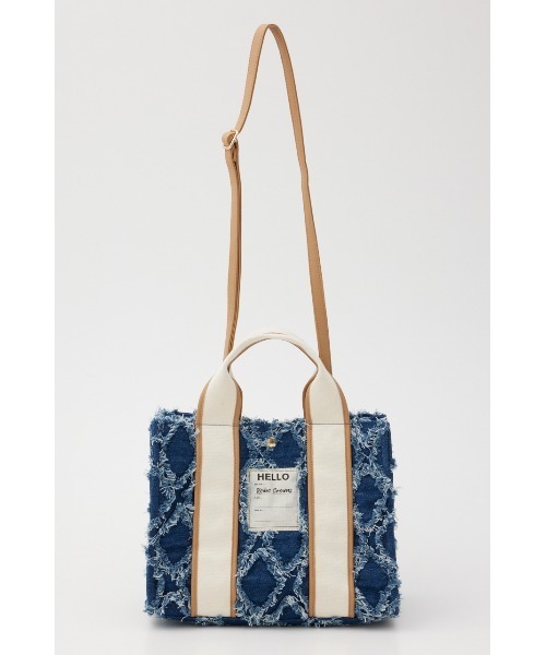 RODEO CROWNS WIDE BOWL(ロデオクラウンズワイドボウル)の「パッチワーク DENIM TOTE(トートバッグ・レディース・ブラック/ブルー・FREE)」の9枚目の写真