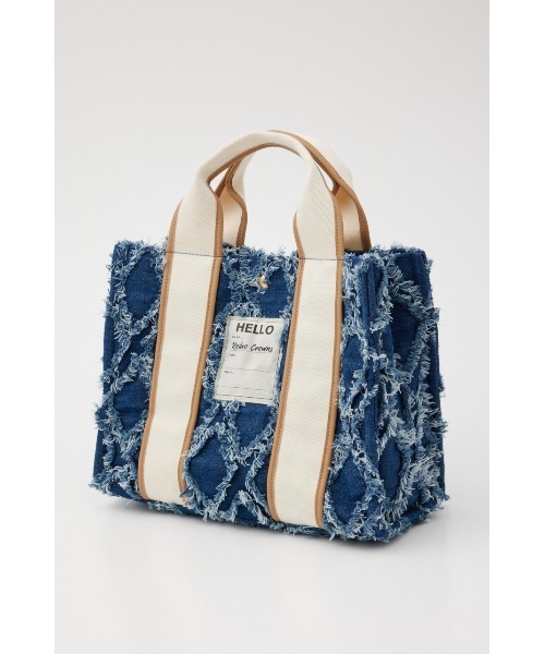 RODEO CROWNS WIDE BOWL(ロデオクラウンズワイドボウル)の「パッチワーク DENIM TOTE(トートバッグ・レディース・ブラック/ブルー・FREE)」の11枚目の写真