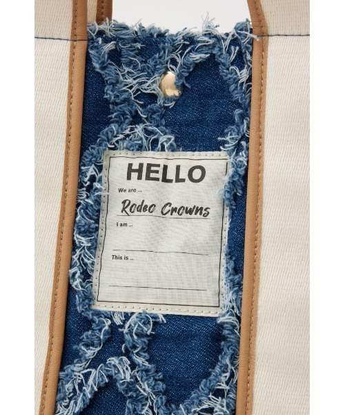 RODEO CROWNS WIDE BOWL(ロデオクラウンズワイドボウル)の「パッチワーク DENIM TOTE(トートバッグ・レディース・ブラック/ブルー・FREE)」の14枚目の写真