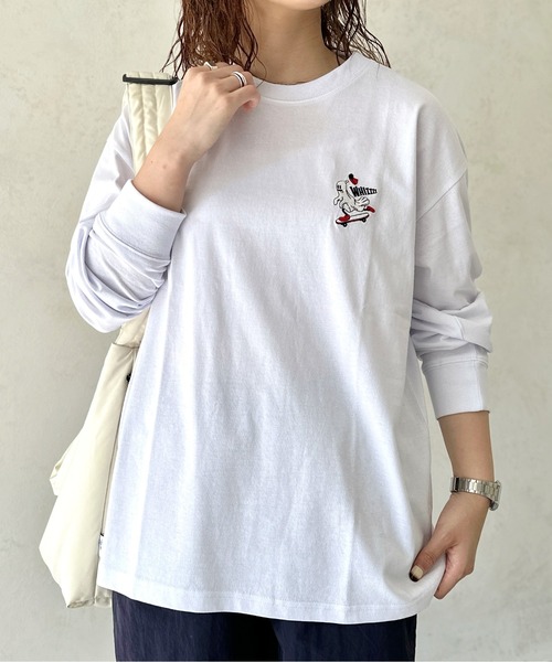 CPCM(シーピーシーエム)の「胸1ポイント刺繍ロンT(Tシャツ/カットソー・メンズ・ホワイト系その他/ホワイト/グリーン/ホワイト系その他3/グレイッシュベージュ/ブラック・MEDIUM/LARGE)」の4枚目の写真