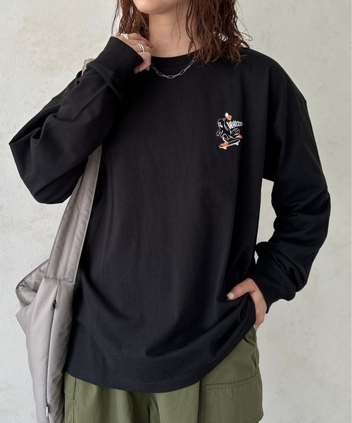 CPCM(シーピーシーエム)の「胸1ポイント刺繍ロンT(Tシャツ/カットソー・メンズ・ホワイト系その他/ホワイト/グリーン/ホワイト系その他3/グレイッシュベージュ/ブラック・MEDIUM/LARGE)」の5枚目の写真