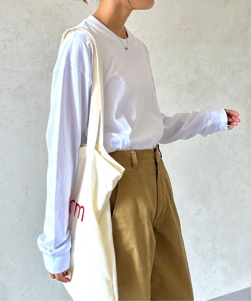 CPCM(シーピーシーエム)の「胸1ポイント刺繍ロンT(Tシャツ/カットソー・メンズ・ホワイト系その他/ホワイト/グリーン/ホワイト系その他3/グレイッシュベージュ/ブラック・MEDIUM/LARGE)」の8枚目の写真