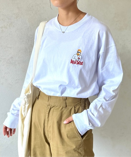 CPCM(シーピーシーエム)の「胸1ポイント刺繍ロンT(Tシャツ/カットソー・メンズ・ホワイト系その他/ホワイト/グリーン/ホワイト系その他3/グレイッシュベージュ/ブラック・MEDIUM/LARGE)」の12枚目の写真
