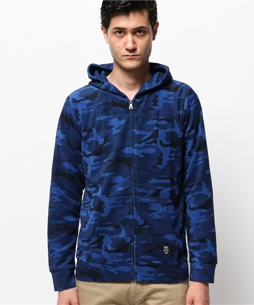 VENCEEXCHANGE(ヴァンスエクスチェンジ)の「CVCパイル迷彩ジップパーカー(パーカー・メンズ・ネイビー/グレー・MEDIUM/LARGE)」の12枚目の写真