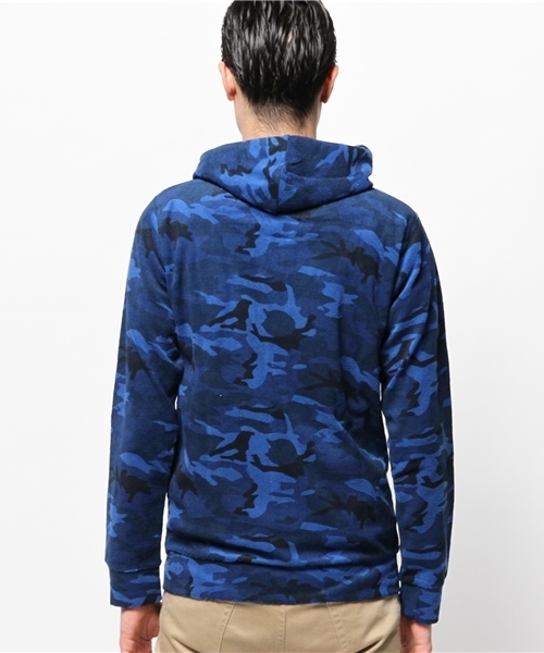 VENCEEXCHANGE(ヴァンスエクスチェンジ)の「CVCパイル迷彩ジップパーカー(パーカー・メンズ・ネイビー/グレー・MEDIUM/LARGE)」の14枚目の写真