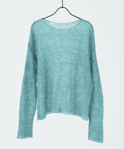 abahouse mavie（アバハウスマヴィ）の「ローゲージシースルーニットプルオーバー（ニット/セーター・レディース・アイボリー/エメラルド/ダークオレンジ・フリー）」の14枚目の写真