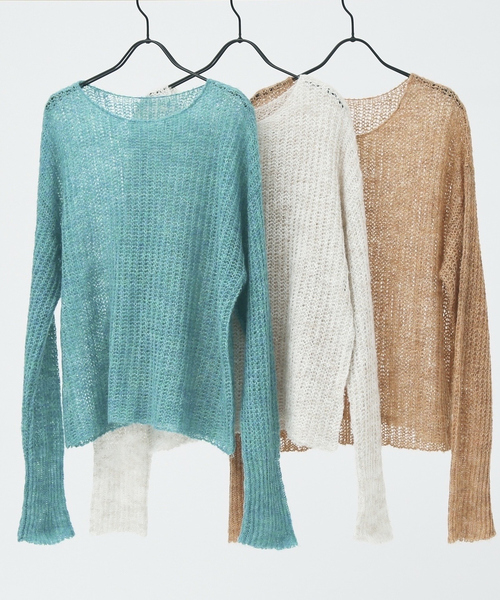 abahouse mavie（アバハウスマヴィ）の「ローゲージシースルーニットプルオーバー（ニット/セーター・レディース・アイボリー/エメラルド/ダークオレンジ・フリー）」の20枚目の写真