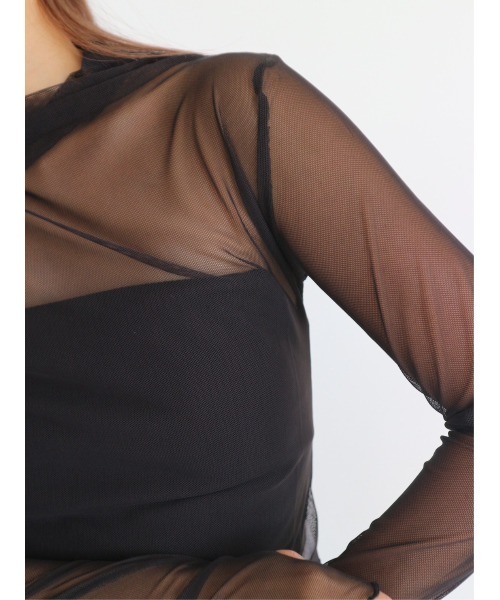 TRUNC（トランクエイティーエイト）の「Finger Hole Mesh Pullover（Tシャツ/カットソー・レディース・ブラック・FREE）」の4枚目の写真