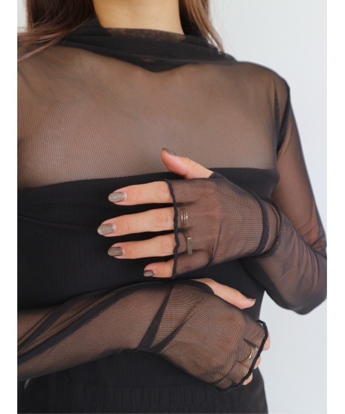 TRUNC（トランクエイティーエイト）の「Finger Hole Mesh Pullover（Tシャツ/カットソー・レディース・ブラック・FREE）」の5枚目の写真