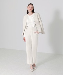 Leja/レディーススーツセットアップ無地ペプラムジャケットパンツスーツ レジャ Leja レディーススーツセットアップ無地ペプラム