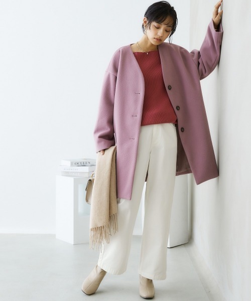 nissen（ニッセン）の「ゆるフィットワイドパンツ（チノパンツ・レディース・ライトベージュ/ネイビー系2/モカ/ブラック/カーキ/バーガンディー/オフホワイト/ネイビー系1/ベージュ・L/LL/S/M/3L）」の20枚目の写真