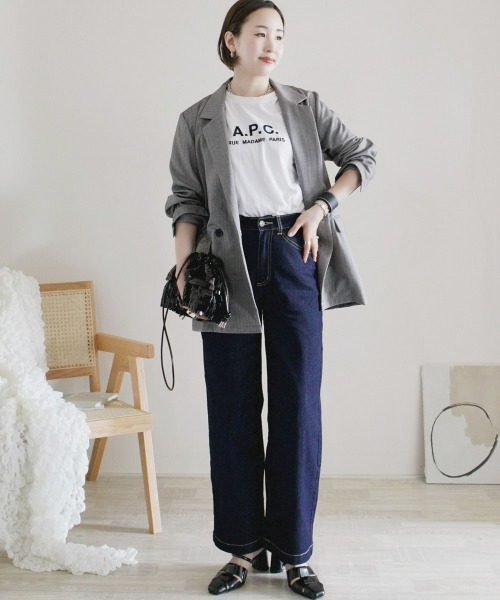 nissen（ニッセン）の「ゆるフィットワイドパンツ（チノパンツ・レディース・ライトベージュ/ネイビー系2/モカ/ブラック/カーキ/バーガンディー/オフホワイト/ネイビー系1/ベージュ・L/LL/S/M/3L）」の12枚目の写真