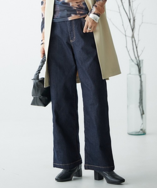 nissen（ニッセン）の「ゆるフィットワイドパンツ（チノパンツ・レディース・ライトベージュ/ネイビー系2/モカ/ブラック/カーキ/バーガンディー/オフホワイト/ネイビー系1/ベージュ・L/LL/S/M/3L）」の15枚目の写真