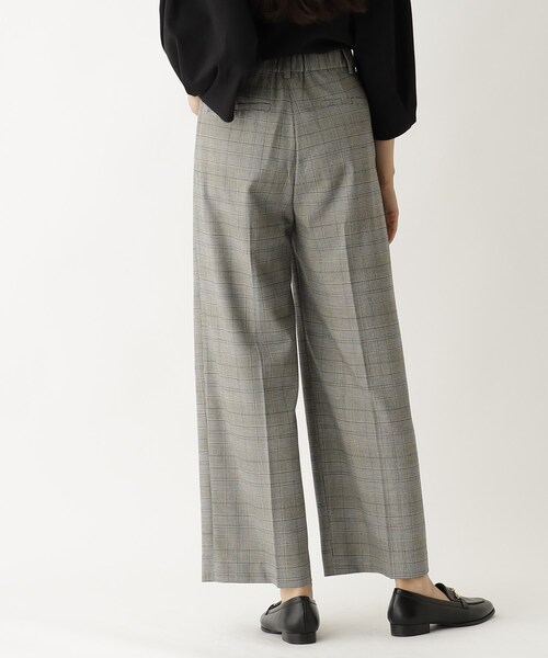 OPAQUE.CLIP（オペークドットクリップ）の「◆セットアップ対応 チェックアソートタックワイドパンツ【洗濯機洗い可／イージーケア／防シワ加工】（その他パンツ・レディース・グリーン系その他3/ブラック系1・40/36/38）」の9枚目の写真