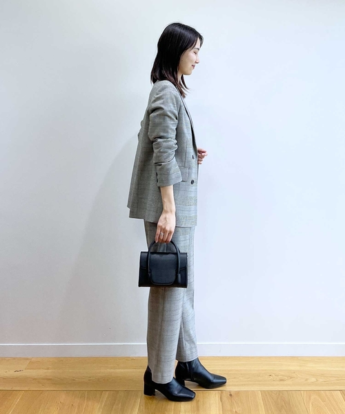 OPAQUE.CLIP（オペークドットクリップ）の「◆セットアップ対応 チェックアソートタックワイドパンツ【洗濯機洗い可／イージーケア／防シワ加工】（その他パンツ・レディース・グリーン系その他3/ブラック系1・40/36/38）」の11枚目の写真