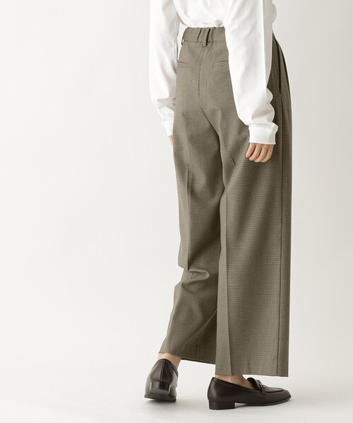 OPAQUE.CLIP（オペークドットクリップ）の「◆セットアップ対応 チェックアソートタックワイドパンツ【洗濯機洗い可／イージーケア／防シワ加工】（その他パンツ・レディース・グリーン系その他3/ブラック系1・40/36/38）」の19枚目の写真