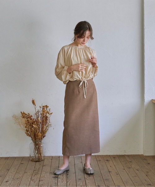 t a r o s u（タロス）の「warm simple slit skirt/ウォームシンプルスリットスカート（スカート・レディース・ベージュ/ブラウン・FREE）」の16枚目の写真