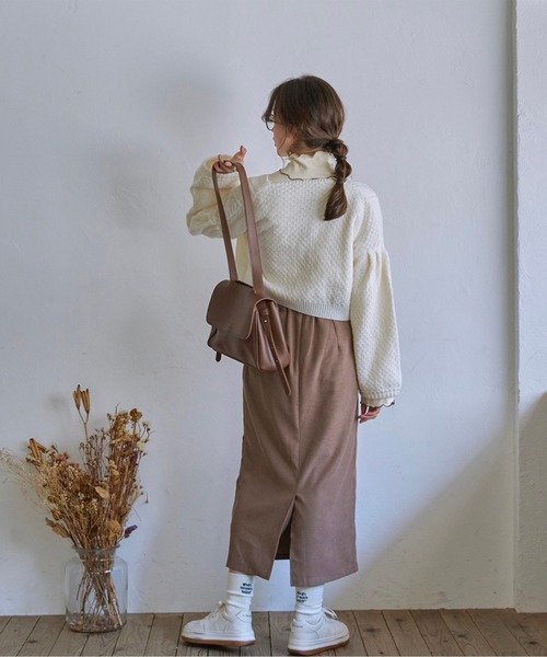 t a r o s u（タロス）の「warm simple slit skirt/ウォームシンプルスリットスカート（スカート・レディース・ベージュ/ブラウン・FREE）」の18枚目の写真