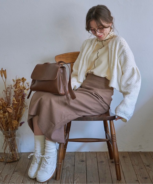 t a r o s u（タロス）の「warm simple slit skirt/ウォームシンプルスリットスカート（スカート・レディース・ベージュ/ブラウン・FREE）」の21枚目の写真