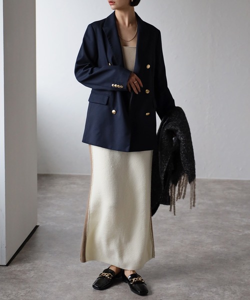 Bonjour Sagan（ボンジュールサガン）の「アルパカタッチ配色切替スカート（スカート・レディース・ベージュ/アイボリー・FREE）」の17枚目の写真