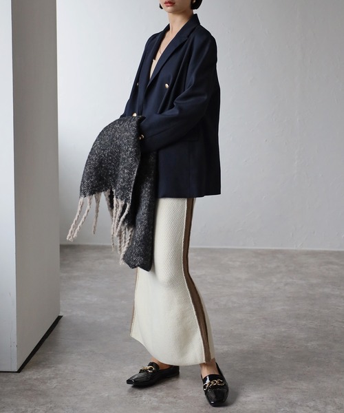 Bonjour Sagan（ボンジュールサガン）の「アルパカタッチ配色切替スカート（スカート・レディース・ベージュ/アイボリー・FREE）」の18枚目の写真