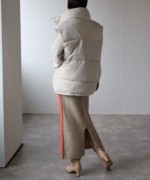 Bonjour Sagan（ボンジュールサガン）の「アルパカタッチ配色切替スカート（スカート・レディース・ベージュ/アイボリー・FREE）」の10枚目の写真