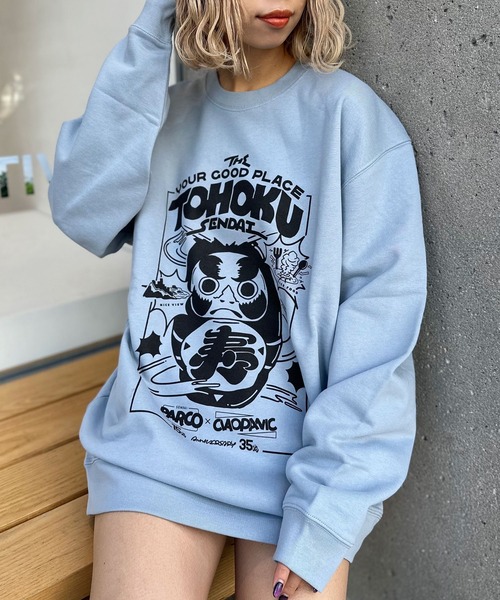 CIAOPANIC（チャオパニック）の「【仙台パルコ×CIAOPANIC ×グラフィックデザイナー吉田雅崇】グラフィックスウェット（スウェット・レディース・ブルー/グレー/チャコールグレー/ホワイト/ピンク/レッド/カーキ/サンドベージュ/イエロー/オレンジ/ブルー系その他・FREE）」の8枚目の写真