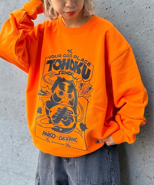 CIAOPANIC（チャオパニック）の「【仙台パルコ×CIAOPANIC ×グラフィックデザイナー吉田雅崇】グラフィックスウェット（スウェット・レディース・ブルー/グレー/チャコールグレー/ホワイト/ピンク/レッド/カーキ/サンドベージュ/イエロー/オレンジ/ブルー系その他・FREE）」の11枚目の写真