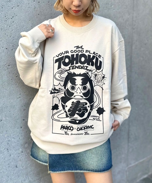 CIAOPANIC（チャオパニック）の「【仙台パルコ×CIAOPANIC ×グラフィックデザイナー吉田雅崇】グラフィックスウェット（スウェット・レディース・ブルー/グレー/チャコールグレー/ホワイト/ピンク/レッド/カーキ/サンドベージュ/イエロー/オレンジ/ブルー系その他・FREE）」の5枚目の写真