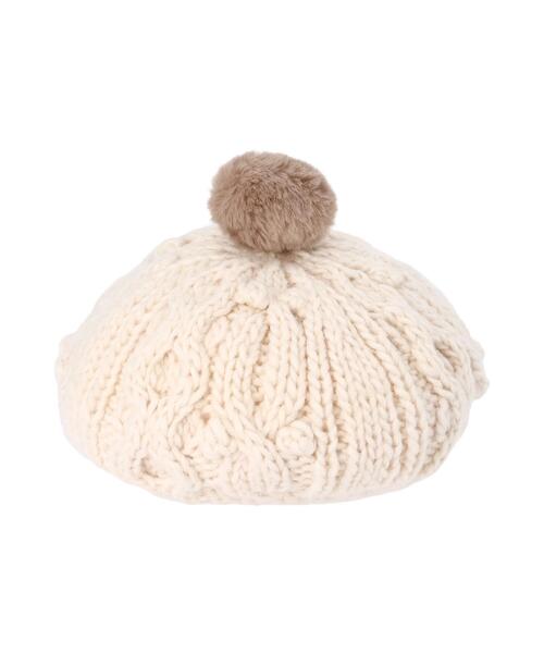 Samansa Mos2(サマンサ モスモス)の「ぽんぽん付ニットベレー(ハット・レディース・モカ/ブラック/オフホワイト・F)」の11枚目の写真
