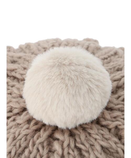 Samansa Mos2(サマンサ モスモス)の「ぽんぽん付ニットベレー(ハット・レディース・モカ/ブラック/オフホワイト・F)」の15枚目の写真